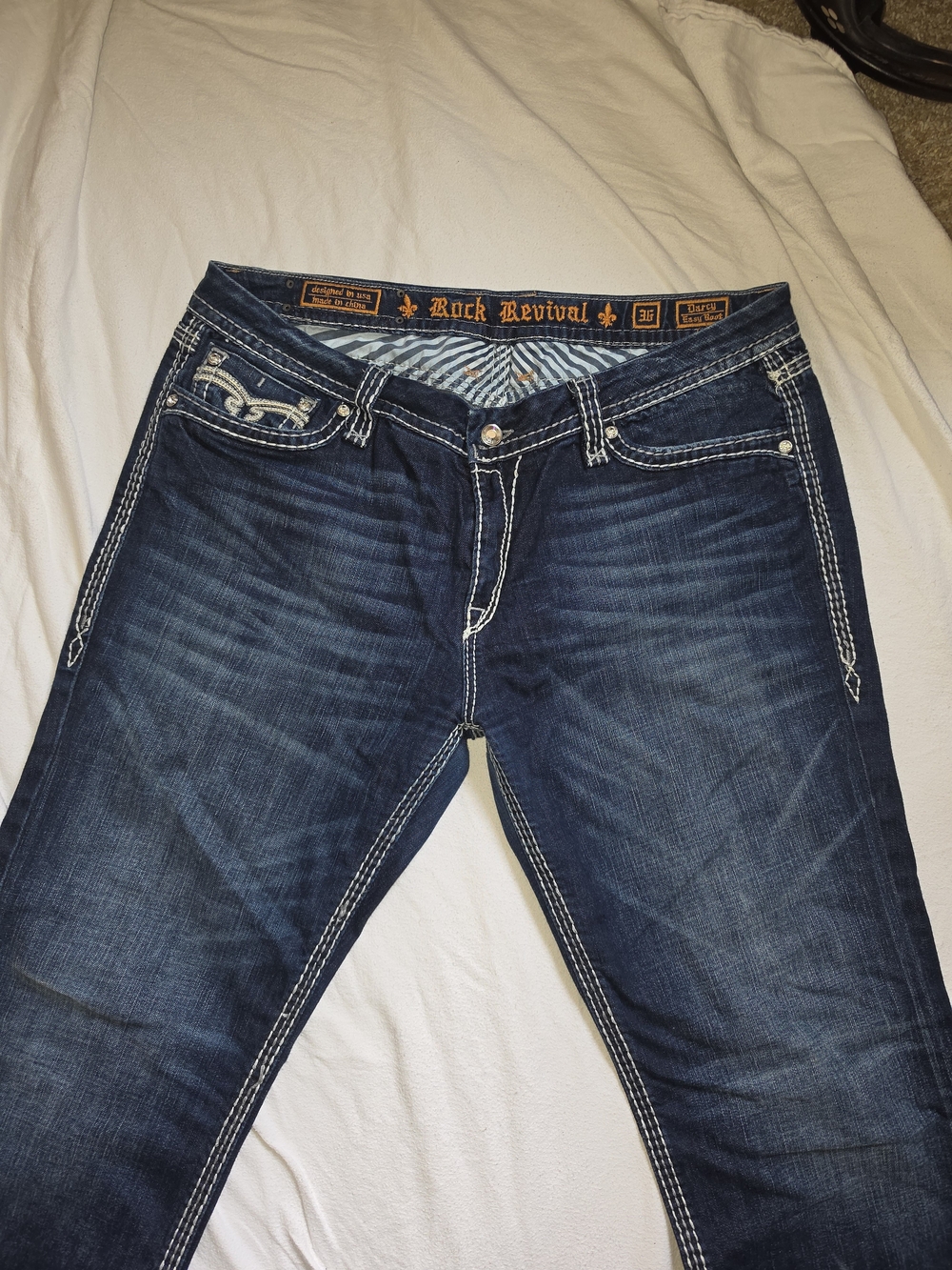 Rock Revival Dark Blue Stretch Denim Jeans